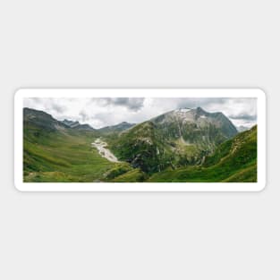 Swiss Alpine Mountain Chain with Greina High Plain Sticker